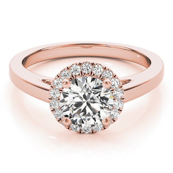 18K Rose Gold 1 1/8 ct tw Halo Diamond Engagement Ring