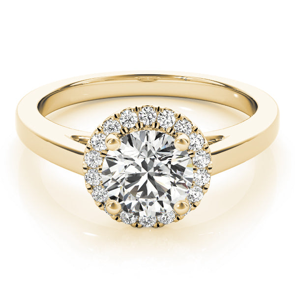 14K Yellow Gold 1 1/8 ct tw Halo Diamond Engagement Ring