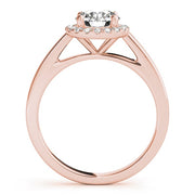 14K Rose Gold 1 1/8 ct tw Halo Diamond Engagement Ring
