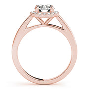 18K Rose Gold 1 1/8 ct tw Halo Diamond Engagement Ring