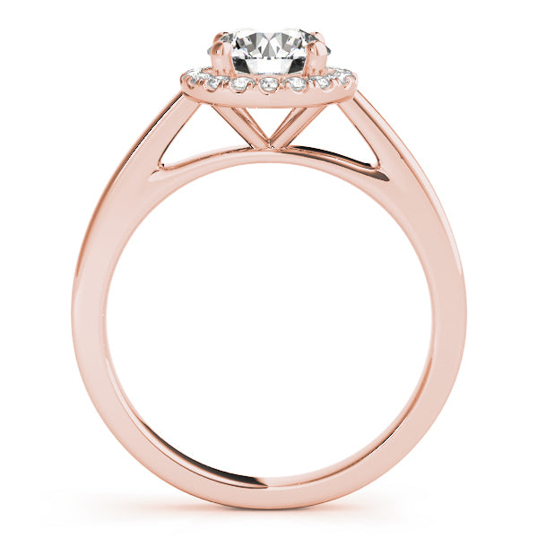 18K Rose Gold 1 1/8 ct tw Halo Diamond Engagement Ring