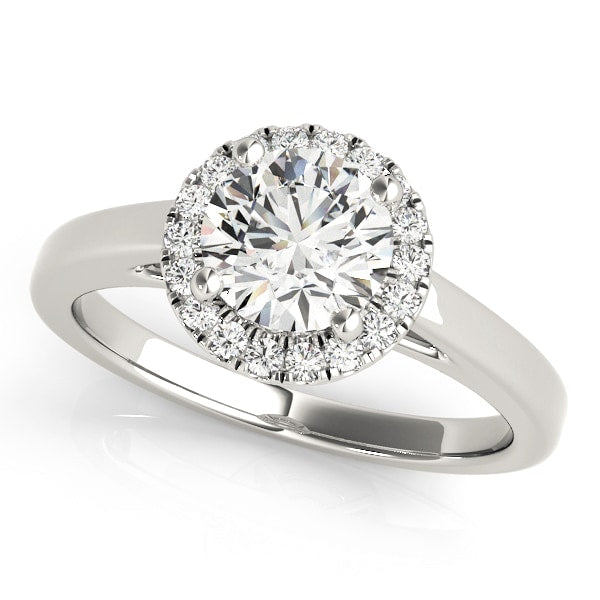 18K White Gold 1 1/8 ct tw Halo Diamond Engagement Ring