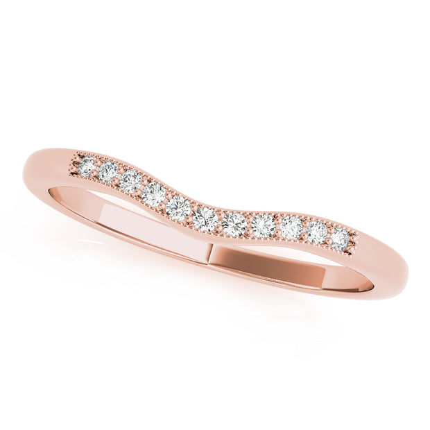 14K Rose Gold 0.11 ctw Diamond Wedding Band
