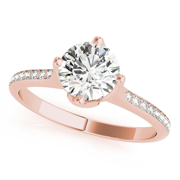 14K Rose Gold 1 1/8 ct tw Single Row Diamond Engagement Ring