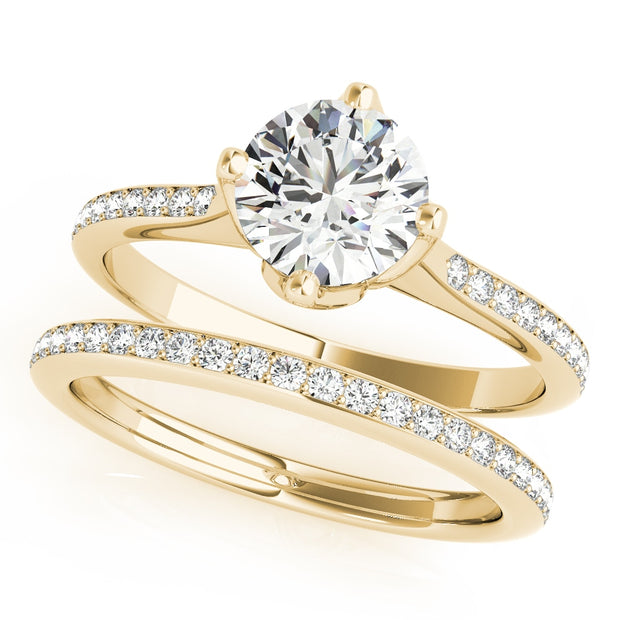 14K Yellow Gold 1 1/8 ct tw Single Row Diamond Engagement Ring