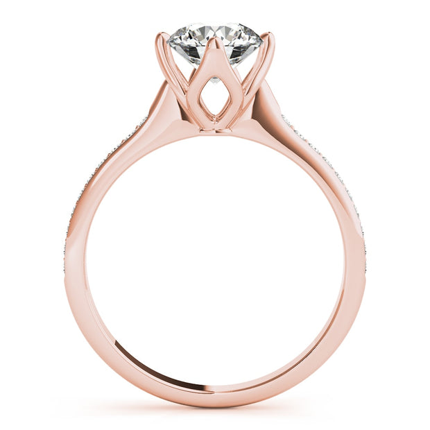 14K Rose Gold 1 1/8 ct tw Single Row Diamond Engagement Ring
