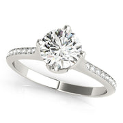 Platinum 1 1/8 ct tw Single Row Diamond Engagement Ring