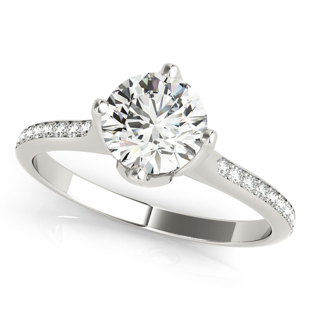 Platinum 1 1/8 ct tw Single Row Diamond Engagement Ring