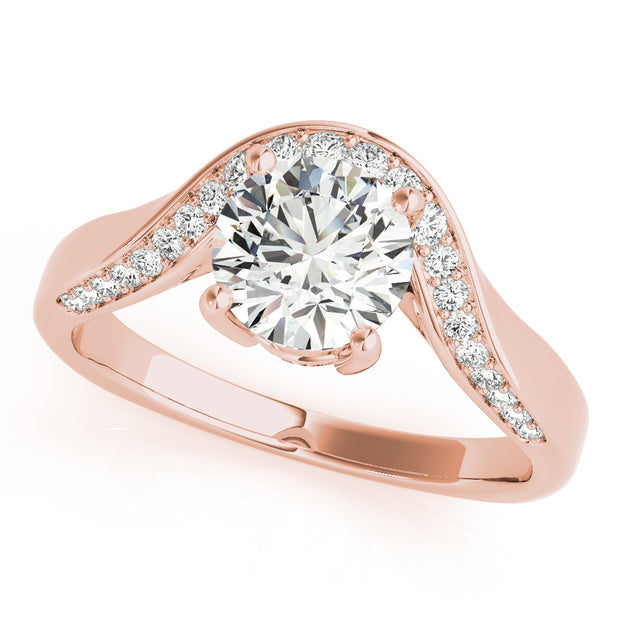 14K Rose Gold 5/8 ct tw Single Row Diamond Engagement Ring