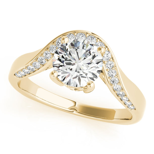 14K Yellow Gold 5/8 ct tw Single Row Diamond Engagement Ring