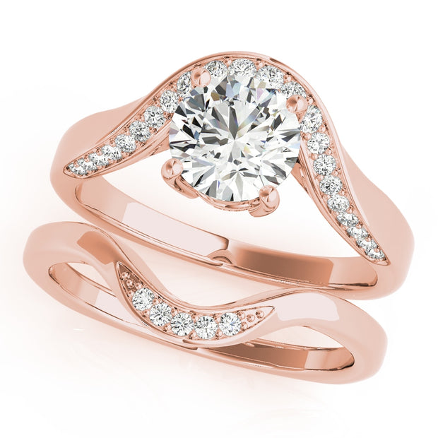 14K Rose Gold 5/8 ct tw Single Row Diamond Engagement Ring