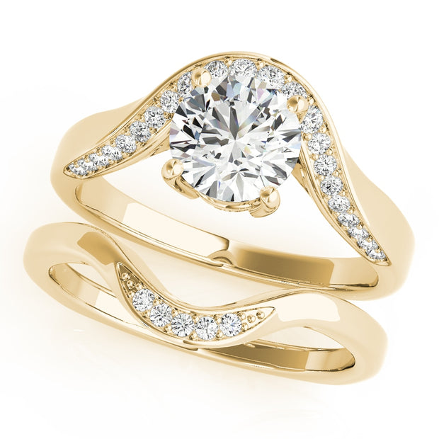 18K Yellow Gold 5/8 ct tw Single Row Diamond Engagement Ring