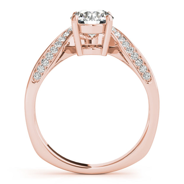 18K Rose Gold 5/8 ct tw Single Row Diamond Engagement Ring
