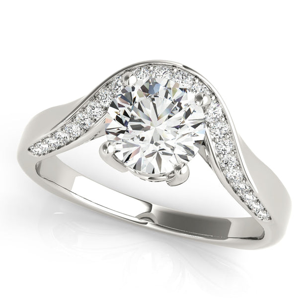 18K White Gold 5/8 ct tw Single Row Diamond Engagement Ring