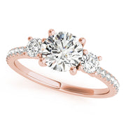 14K Rose Gold 1.24 ctw Diamond Three-Stone Ring