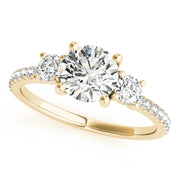 14K Yellow Gold 1.24 ctw Round Diamond Three-Stone Ring
