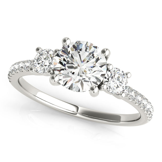Round Diamond 3-Stone Engagement Ring