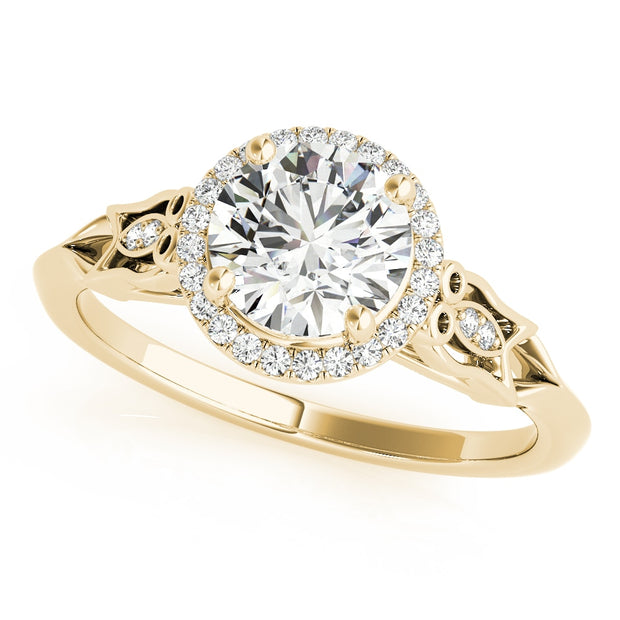 18K Yellow Gold 1 ct tw Halo Diamond Engagement Ring