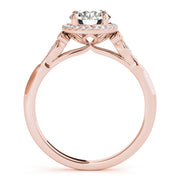 18K Rose Gold 1 ct tw Halo Diamond Engagement Ring