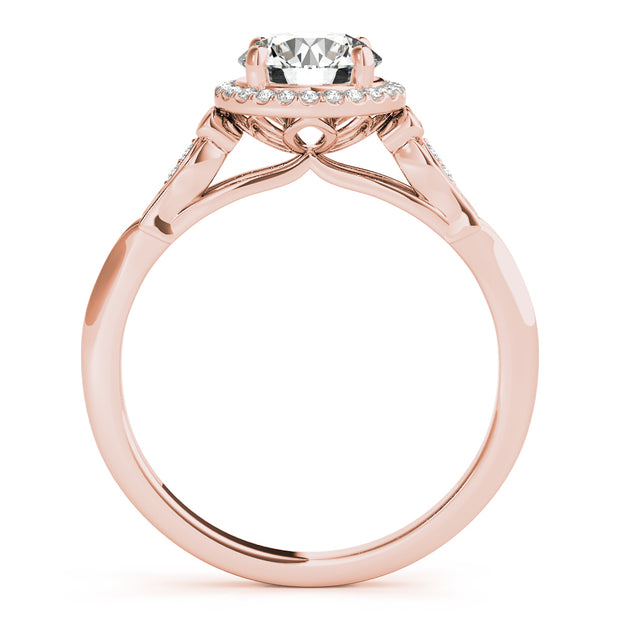 18K Rose Gold 1 ct tw Halo Diamond Engagement Ring