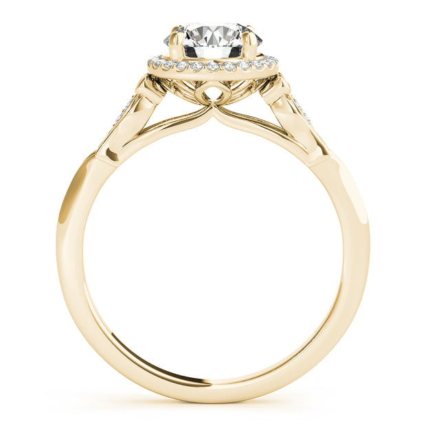 18K Yellow Gold 1 ct tw Halo Diamond Engagement Ring