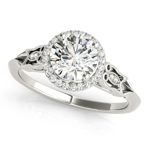 Round Diamond Halo Engagement Ring