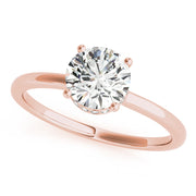 18K Rose Gold 1 ct Round Diamond Solitaire Ring