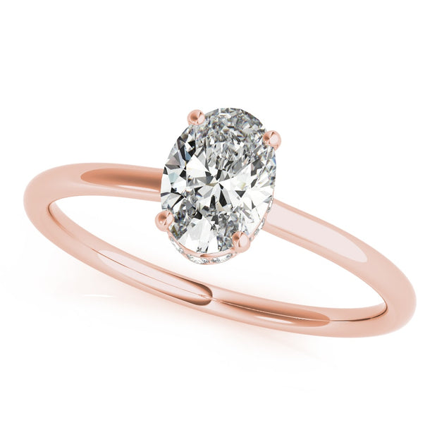 18K Rose Gold 1/10 ct tw Halo Diamond Engagement Ring