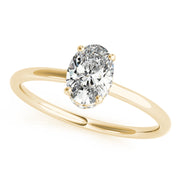 14K Yellow Gold Oval Diamond Halo Engagement Ring