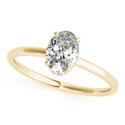 14K Yellow Gold 1/10 ct tw Halo Diamond Engagement Ring