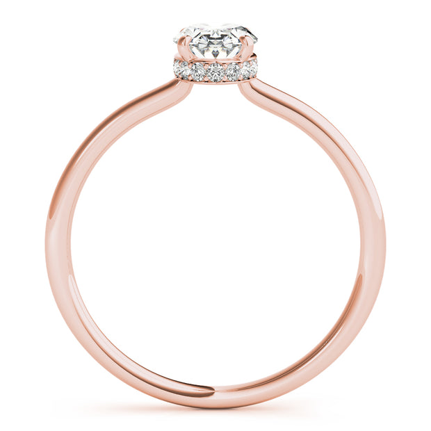 18K Rose Gold 1/10 ct tw Halo Diamond Engagement Ring