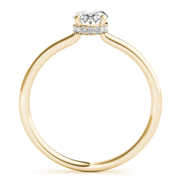 14K Yellow Gold 1/10 ct tw Halo Diamond Engagement Ring