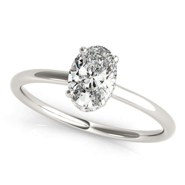Oval Diamond Halo Engagement Ring
