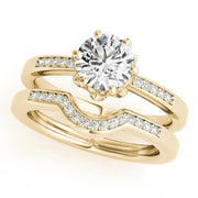 18K Yellow Gold 1 1/8 ct tw Single Row Diamond Engagement Ring