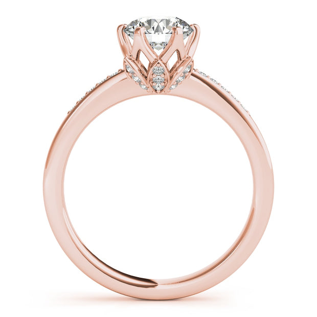 18K Rose Gold 1 1/8 ct tw Single Row Diamond Engagement Ring