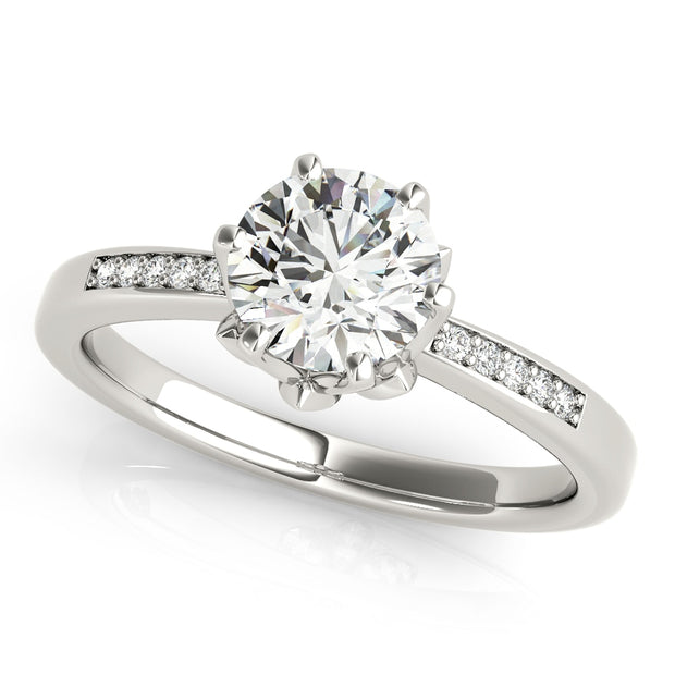 Platinum 1 1/8 ct tw Single Row Diamond Engagement Ring