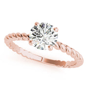 14K Rose Gold 1ct Round Diamond Solitaire Ring