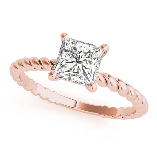 18K Rose Gold Diamond Solitaire Engagement Ring