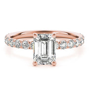 18K Rose Gold 1/2 ct tw Single Row Diamond Engagement Ring