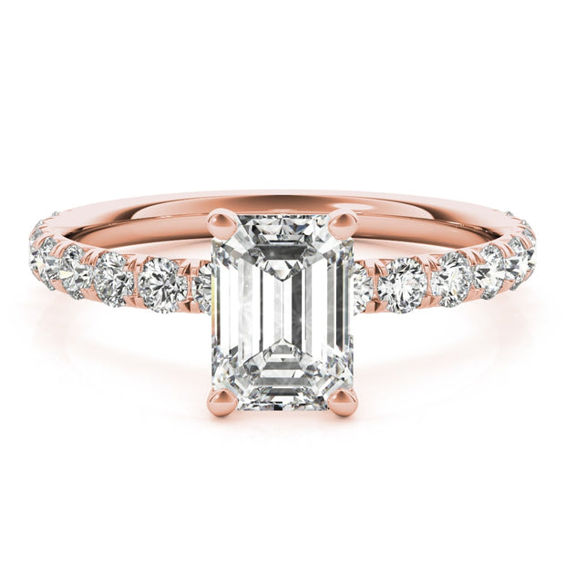18K Rose Gold 1/2 ct tw Single Row Diamond Engagement Ring