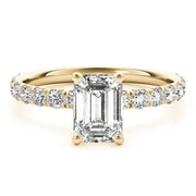 14K Yellow Gold 1/2 ct tw Single Row Diamond Engagement Ring