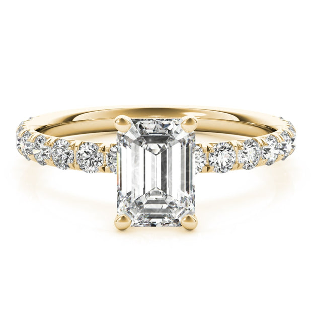 14K Yellow Gold 1/2 ct tw Single Row Diamond Engagement Ring