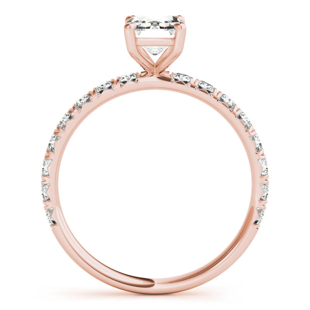 18K Rose Gold 1/2 ct tw Single Row Diamond Engagement Ring