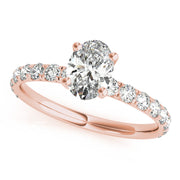 Rose Gold Oval Diamond Engagement Ring 0.51ctw