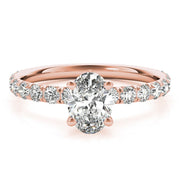18K Rose Gold 1/2 ct tw Single Row Diamond Engagement Ring