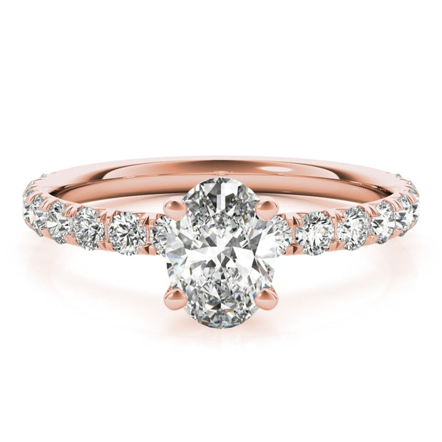 18K Rose Gold 1/2 ct tw Single Row Diamond Engagement Ring