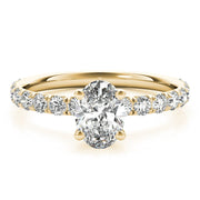 18K Yellow Gold 1/2 ct tw Single Row Diamond Engagement Ring