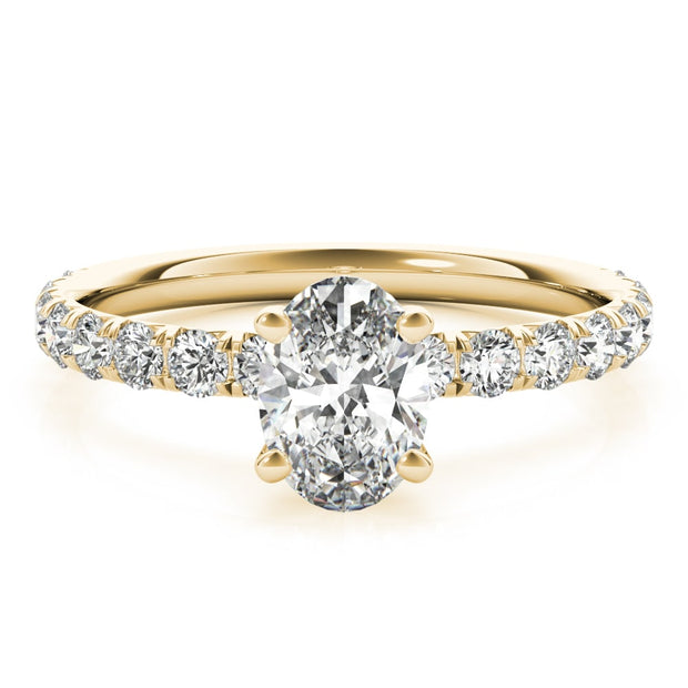 18K Yellow Gold 1/2 ct tw Single Row Diamond Engagement Ring