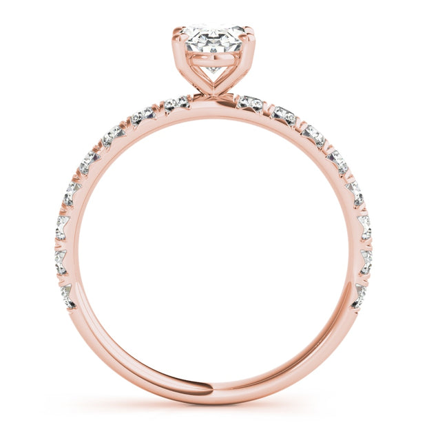 14K Rose Gold 1/2 ct tw Single Row Diamond Engagement Ring