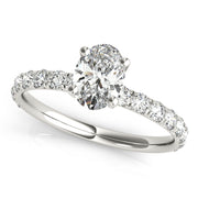 Oval Diamond Single Row Engagement Ring